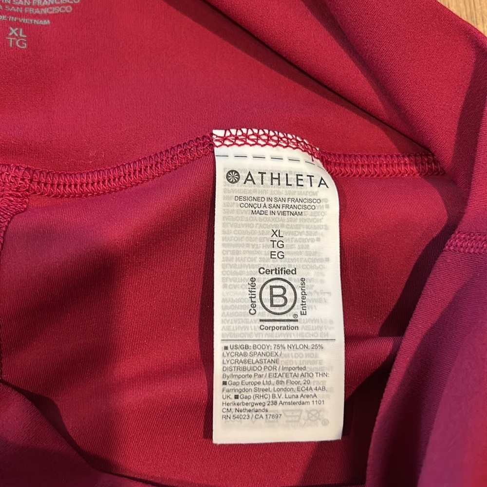 Athleta TRANSEND SKORT XL Burgandy ROUCHED - Picture 5 of 6